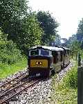 The Diesel leaves Coltishall with the morning service from Wroxham   (31/05/2003)