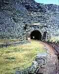 The southern portal of the BR/LMS/LNWR Ffestiniog Tunnel viewed from an approaching train.   (00/10/1966)