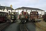 The three modern Fairlies, ‘Earl of Merioneth’, ‘David Lloyd George’ and ‘Taliesin’ at Harbour station.       (30/04/2005)