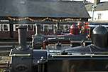 Wagon top boilers at Harbour Station, ‘Merddin Emrys’, ‘Livingston Thompson’ and ‘David Lloyd George’.        (30/04/2005)