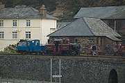 ‘Welsh Pony’ and ‘Livingston Thompson’ stand on Boston Lodge curve.       (16/10/2005)