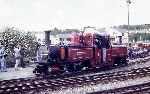 ‘David Lloyd George’ runs light from the servicing point at Porthmadog Harbour Station   (02/05/1993)