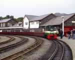 ‘Criccieth Castle’ stands with C Set in Harbour station after arrival from Blaenau Ffestinion   (04/05/2003)
