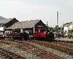 ‘Taliesin’ & ‘Prince’ wait at Harbour station.   (01/05/2004)
