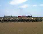 A broadside view of ‘Linda’ with a mixed train on the Cob.   (01/05/2004)