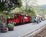 ‘Prince’ simmers with the down Talking Train set at Tanybwlch.   (02/05/2004)