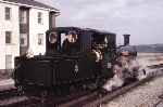 ‘Blanche’ at the Cob end of the loop at Porthmadog Harbour station, waiting to leave light engine   (01/09/1995)