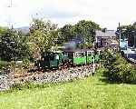 Leaving Minffordd on the last leg of the down journey, ‘Blanche’ runs alongside the road   (18/09/2000)