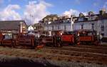 Locomotive line-up at Porthmadog Harbour station   (12/10/2002)