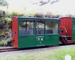 Recently repainted into 1920s green, FR ‘Zoo’ car No 1 at Dduallt   (13/10/2002)