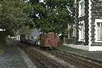 ‘Moelwyn’ and the works train wait at Minffordd.   (25/09/2004)