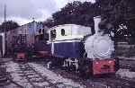 Matheran Light Railway Heywood articulated 0-6-0T no 740 outside Pages Park shed   (10/09/1994)
