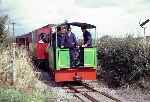 Patrick Keef's ‘Woto’ runs downhill from Stonehenge Works, approaching the Vandyke road crossing.   (10/09/1994)