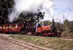 ‘Alice’ leads ‘PC Allen’ away from Pages Park, up the hill past the shed   (07/09/2003)