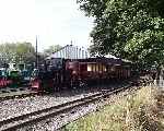 ‘PC Allen’ sets back into the station with a rake of carriages to form the next departure.   (07/09/2003)