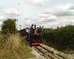 ‘Chaloner’ and ‘Taffy’ run downhill alongside Vandyke Road with a down train.   (07/09/2003)