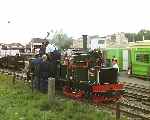 ‘Chaloner’ & ‘Taffy’ in the loop at Stonehenge Works, waiting for the up train to arrive.   (07/09/2003)