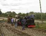 ‘Chaloner’ & ‘Taffy’ (with ‘Creepy’ creeping about beyond) in the loop at Stonehenge Works   (07/09/2003)