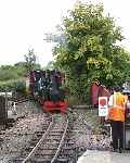 ‘Rishra’ and ‘Peter Pan’ arrive at Stonehenge Works with a train from Pages Park   (07/09/2003)