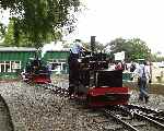 After arriving at Pages Park, ‘Taffy’ follows ‘Chaloner’ onto the loco release   (07/09/2003)