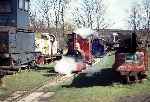 Hunslet 0-4-0WT ‘Jack’ in steam at Armley Mills on the 18 inch gauge demonstration line.   (04/04/1994)