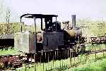 Another view of the former WD Hudswell Clarke 0-6-0T in the grass at Armley Mills.   (04/04/1994)