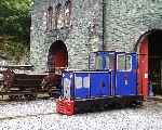 Ruston diesel ‘Topsy’ stands outside the shed at Gilfach Ddu.   (06/08/2003)