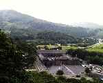 The Museum, housed in the former Dinorwic Quarry workshop buildings is seen from high above on the hillside by the Vivian quarry.   (06/08/2003)