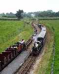 ‘River Esk’ arrives at Irton Road, passing ‘River Mite’ as it runs into the station   (29/06/2000)