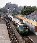 Ravenglass & Eskdale diesel ‘Shelagh of Eskdale’ enters Dymchurch with a train for Hythe   (07/08/1982)