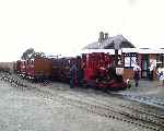 ‘Duncan/Douglas’ waits to depart from Tywyn Wharf for Nant Gwernol carrying a ‘Pines Express’ headboard.   (29/07/2001)