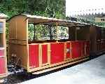 Pendre built open carriage No 11 under the canopy at Abergynolwyn.   (29/07/2001)