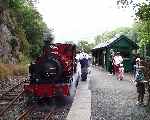 No 3 ‘Sir Haydn’ stands at Nant Gwernol after arrival from Tywyn.   (01/08/2001)