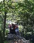 No 6 ‘Duncan’ through the trees waits for passengers to board before departing from Dolgoch with an up train.   (23/09/2001)