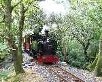 ‘Tom Rolt’ departs from Dolgoch with a train for Abergynolwyn and Nant Gwernol.   (29/09/2003)