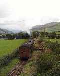 Heading up the Fathew Valley, ‘Talyllyn’ and train head for Hendy.   (29/09/2003)