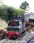 Ruston No 5 ‘Midlander’ sits in the yard at Tywyn Pendre.   (29/09/2003)