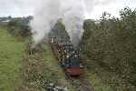 No 4, ‘Edward Thomas’ nears Ty Mawr with an up train.   (27/09/2004)
