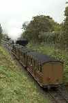 No 3, ‘Sir Haydn’ propels the stock of the next up train from Pendre to Wharf.   (27/09/2004)
