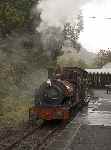 Ready for departure, ‘Sir Haydn’ with a Nant Gwernol train at Abergynolwyn.   (27/09/2004)