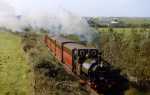 The vintage train approaches Ty Mawr bridge behind Talyllyn   (11/10/1998)