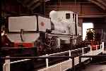 The Tasmanian Garratt occupies the turntable in the Great Hall at the National Railway Museum   (10/03/1979)