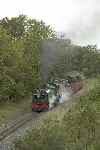 138 and the Funkey approach Pont Cae Moel with a mixed train departing from Dinas.   (11/09/2004)