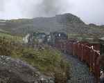 The pair of Garratts, 138 & 143 head towards Rhyd Ddu with the mixed train.   (11/09/2004)