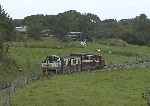 ‘Conway Castle’ and ‘Prince’ top and tail the shuttle train approaching Tryfan Junction.   (12/09/2004)