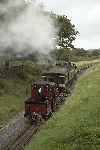 ‘Prince’ pushes at the rear as the shuttle train climbs past the former Tryfan Junction station.   (12/09/2004)