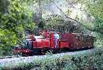 ‘Prince’ with the evening train on the dry stone embankment alongside the river at Plas-y-nant   (27/09/2003)