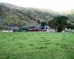 ‘Prince’ with the evening ‘Royal’ train climbs through the fields on the way to Snowdon Ranger   (27/09/2003)