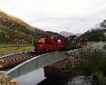 Crossing the river again, ‘Prince’ at Pont Cae Hywel   (27/09/2003)