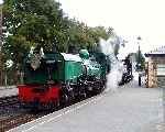 The Garratts, 138 with 143 behind, roll through Dinas station to clear the Dinas to Waunfawr section   (28/09/2003)